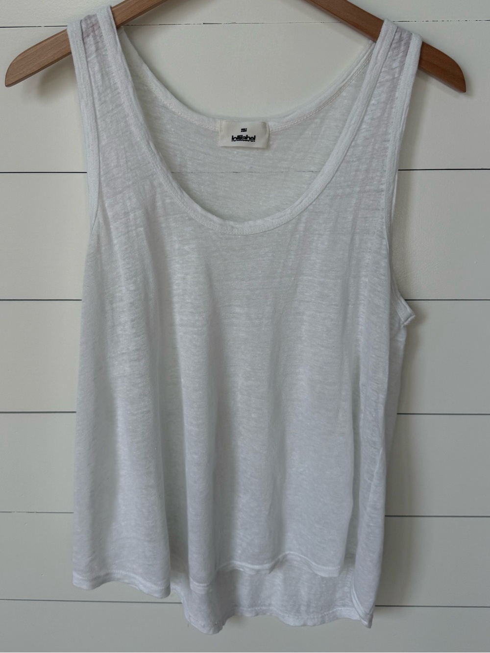 Lollilabel Italian Linen White V-Neck Tank OS